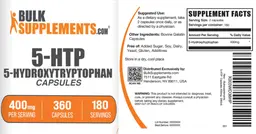 Label for 5-HTP Capsules 400mg