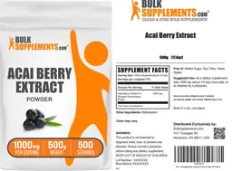 Label for Acai Berry Extract Powder 1000 mg