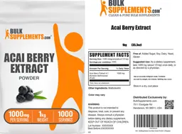 Label for Acai Berry Extract Powder 1000 mg