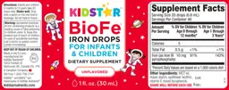 Label for BioFe Iron Drops Unflavored