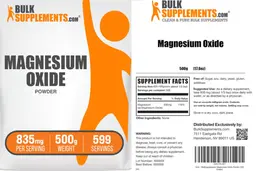 Label for Magnesium Oxide Powder
