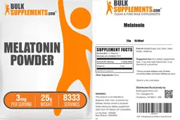 Label for Melatonin Powder 3 mg