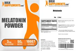Label for Melatonin Powder 3 mg