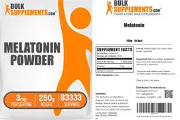 Label for Melatonin Powder 3 mg
