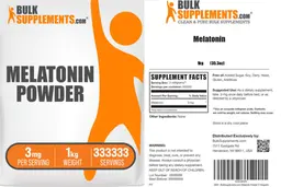 Label for Melatonin Powder 3 mg