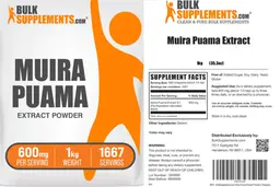 Label for Muira Puama Extract Powder 600 mg
