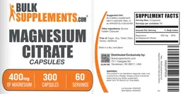Label for Magnesium Citrate Capsules 400 mg