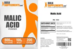 Label for Malic Acid Powder 500 mg