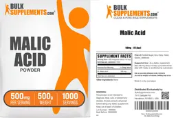 Label for Malic Acid Powder 500 mg