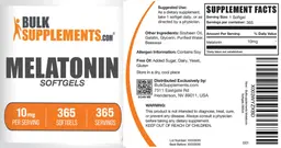 Label for Melatonin Softgels 10 mg