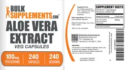Label for Aloe Vera Extract 100 mg Veg Capsules