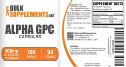Label for Alpha GPC Capsules 300 mg