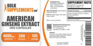 American Ginseng Extract 4000 mg