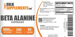 Label for Beta Alanine Capsules 3000 mg