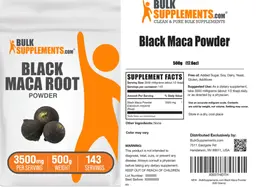 Label for Black Maca Root Powder 3500 mg