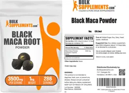 Label for Black Maca Powder 3500 mg