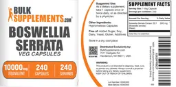 Label for Boswellia Serrata Veg Capsules
