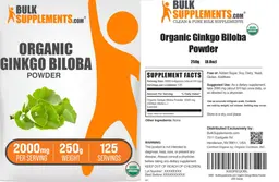 Label for Organic Ginkgo Biloba Powder 2000 mg