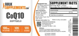 Label for Coenzyme Q10 Softgels 100 mg