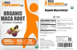 Label for Organic Maca Root Extract Powder 3000 mg