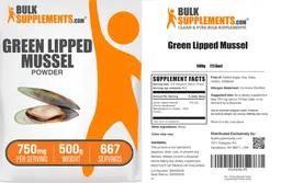 Label for Green Lipped Mussel Powder 750 mg
