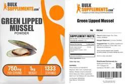 Label for Green Lipped Mussel Powder 750 mg