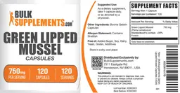 Label for Green Lipped Mussel Capsules 750 mg