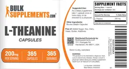 Label for L-Theanine 200 mg Capsules