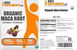Label for Organic Maca Root Extract Powder 3000 mg