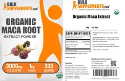 Label for Organic Maca Root Extract Powder 3000 mg