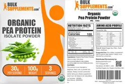 Label for Organic Pea Protein Isolate Powder 30 g