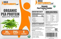 Label for Organic Pea Protein Isolate Powder 30 g