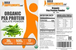 Label for Organic Pea Protein Isolate Powder 30 g