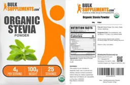 Label for Organic Stevia Powder 4 g