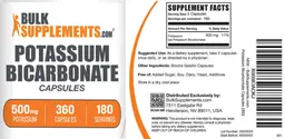 Label for Potassium Bicarbonate 500 mg Capsules
