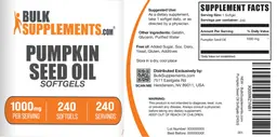 Label for Pumpkin Seed Oil Softgels 1000 mg
