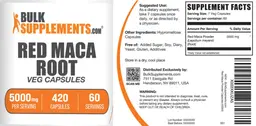 Label for Red Maca Root Veg Capsules 5000 mg