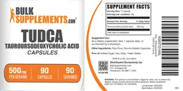 Label for TUDCA Tauroursodeoxycholic Acid 500 mg