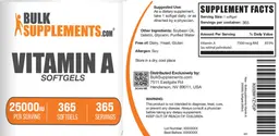 Label for Vitamin A 25000 IU
