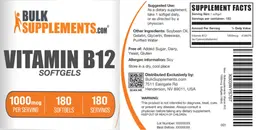 Label for Vitamin B12 1000 mcg Softgels