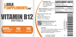 Label for Vitamin B12 Softgels 5000 mcg