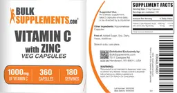 Label for Vitamin C with Zinc Capsules 1000 mg