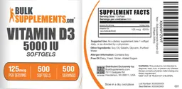 Label for Vitamin D3 5000 IU 125 mcg