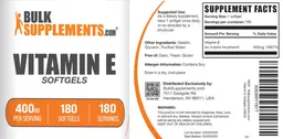 Label for Vitamin E 400 IU
