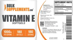 Label for Vitamin E 1000 IU Softgels