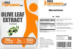 Label for Olive Leaf Extract