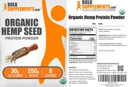 Label for Organic Hemp Seed Protein Powder 30 g