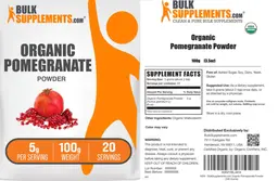 Label for Organic Pomegranate Powder 5 g