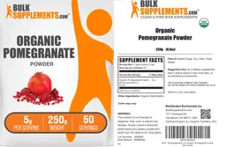 Label for Organic Pomegranate Powder 5 g