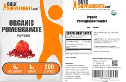 Label for Organic Pomegranate Powder 5 g